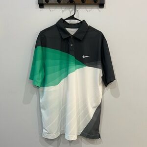 Nike Green and White Golf Polo